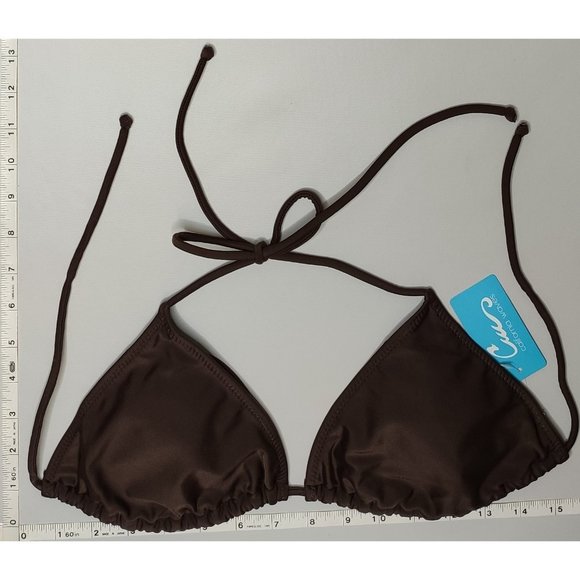 NWT California Waves Stringy Brown bikini Top - Picture 3 of 5